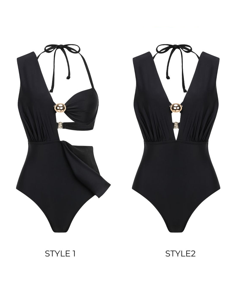 Maillot de baño con escote en V profundo y diseño ideal para la playa
