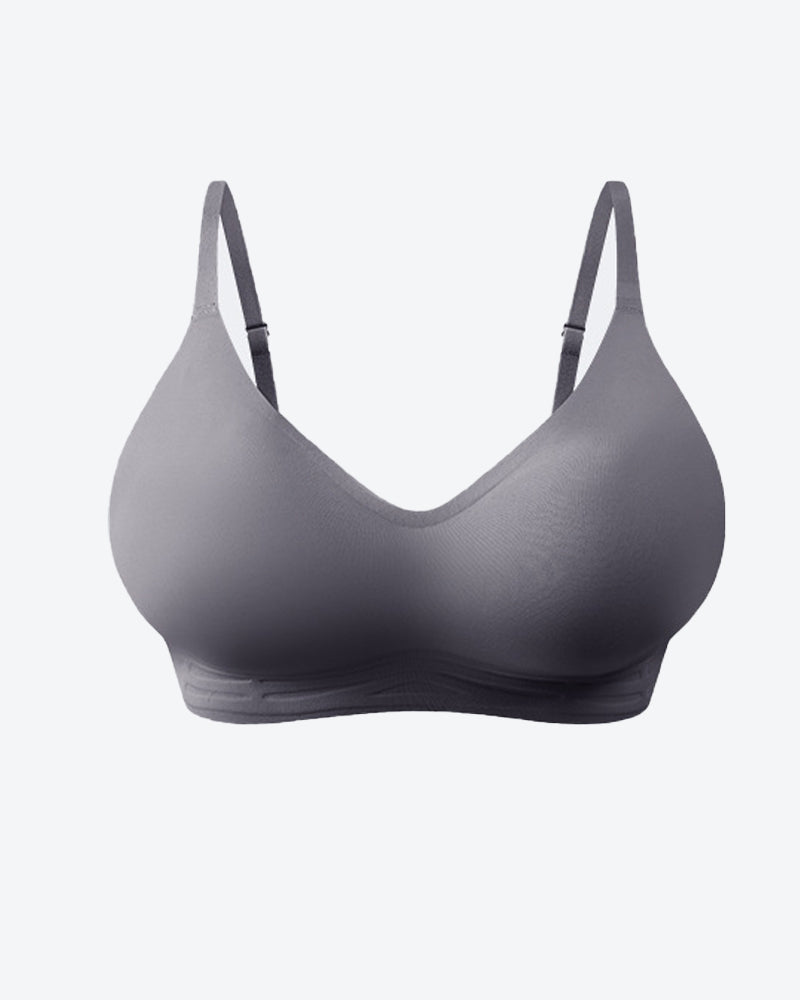 Sujetador sin costuras para mujer con escote en V, transpirable y almohadillas moldeadoras extraíbles