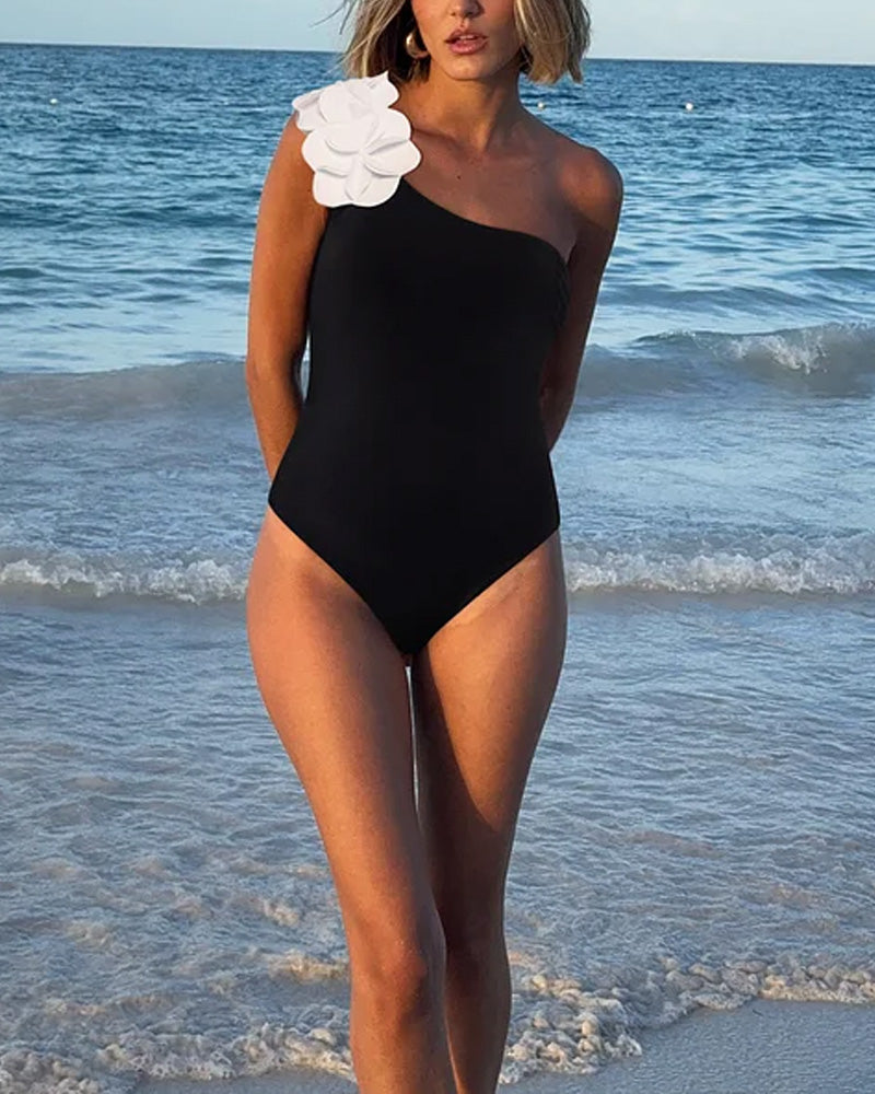 Monokini Floral 3D con Falda