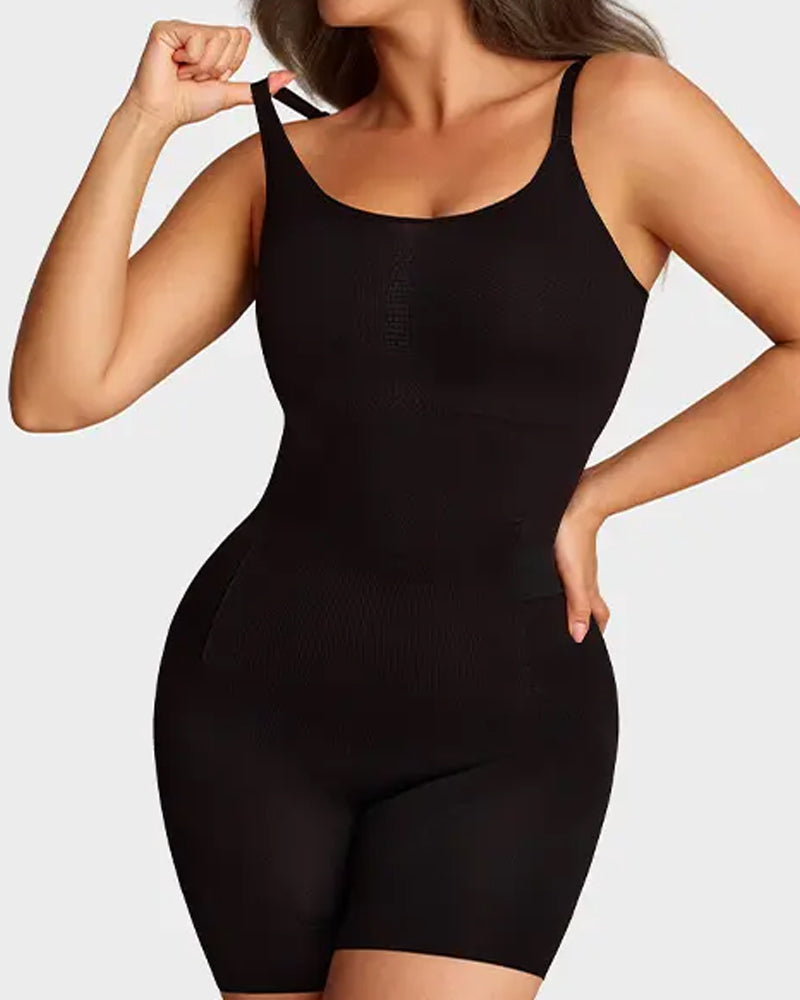 Body elástico sin costuras para control de abdomen femenino, fácil de usar