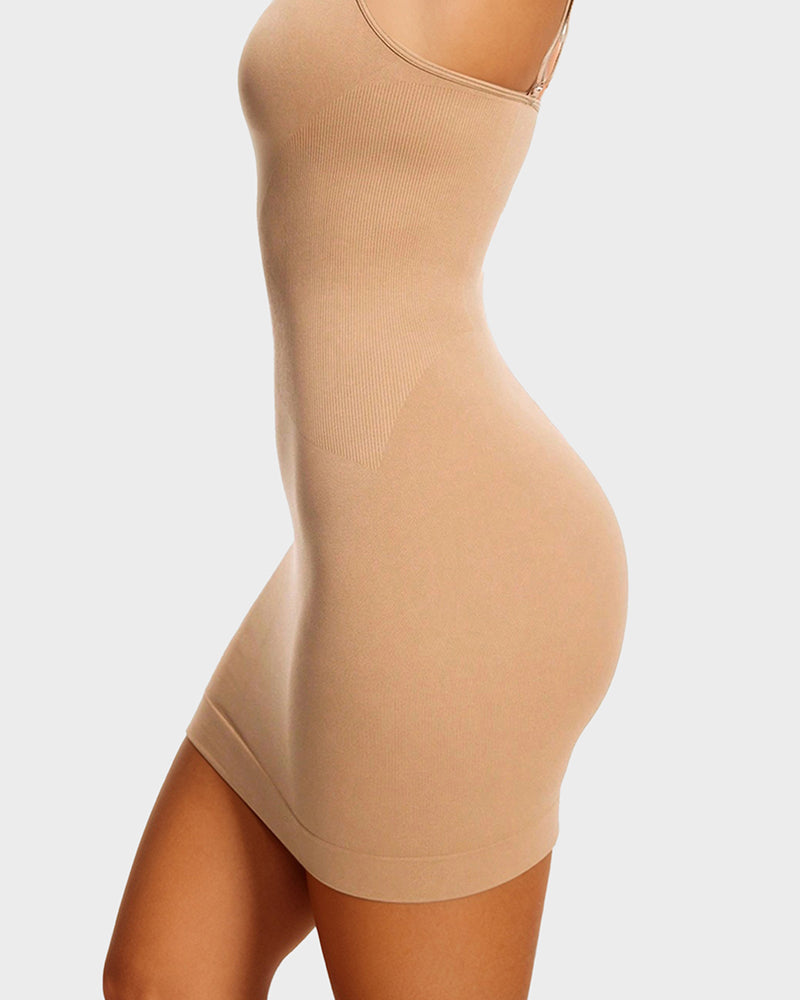 Floralshe® Vestido Sin Costuras con Control Abdomen y Escote Redondeado