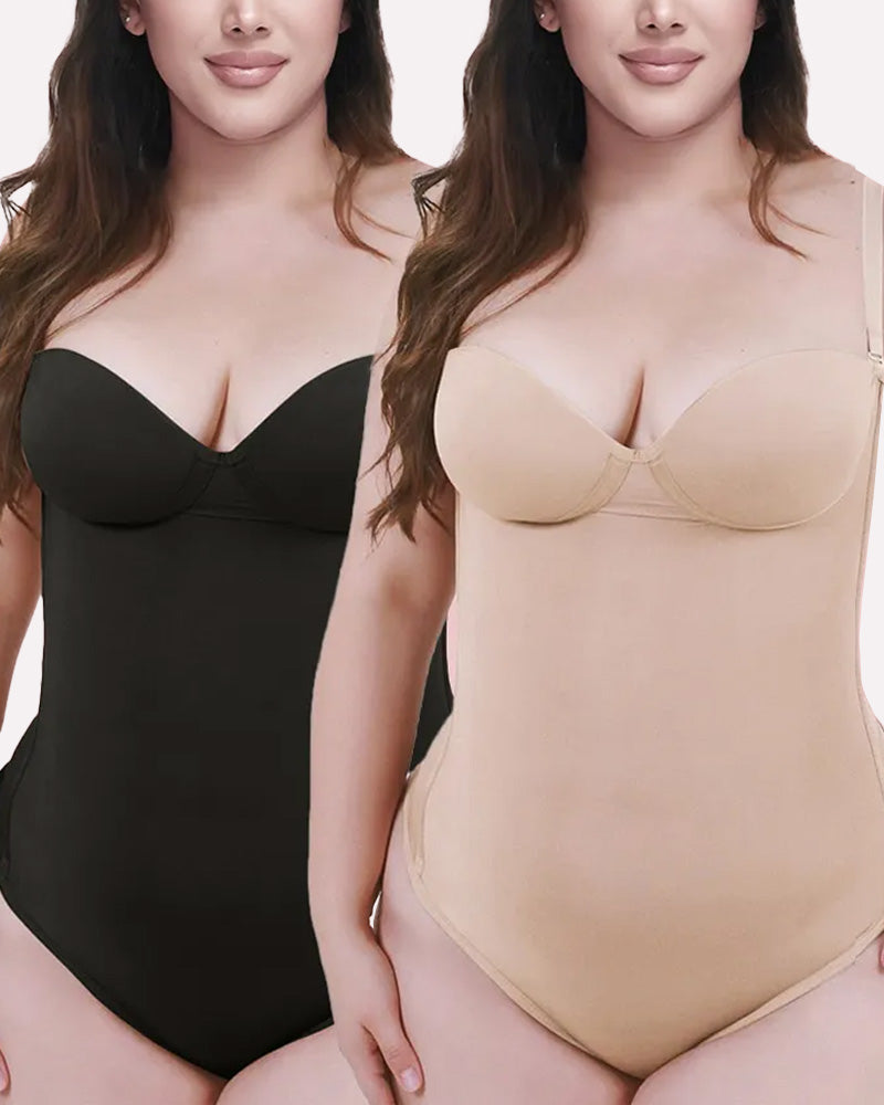 Body Sin Costuras con Cuerdas en la Espalda y Tanga