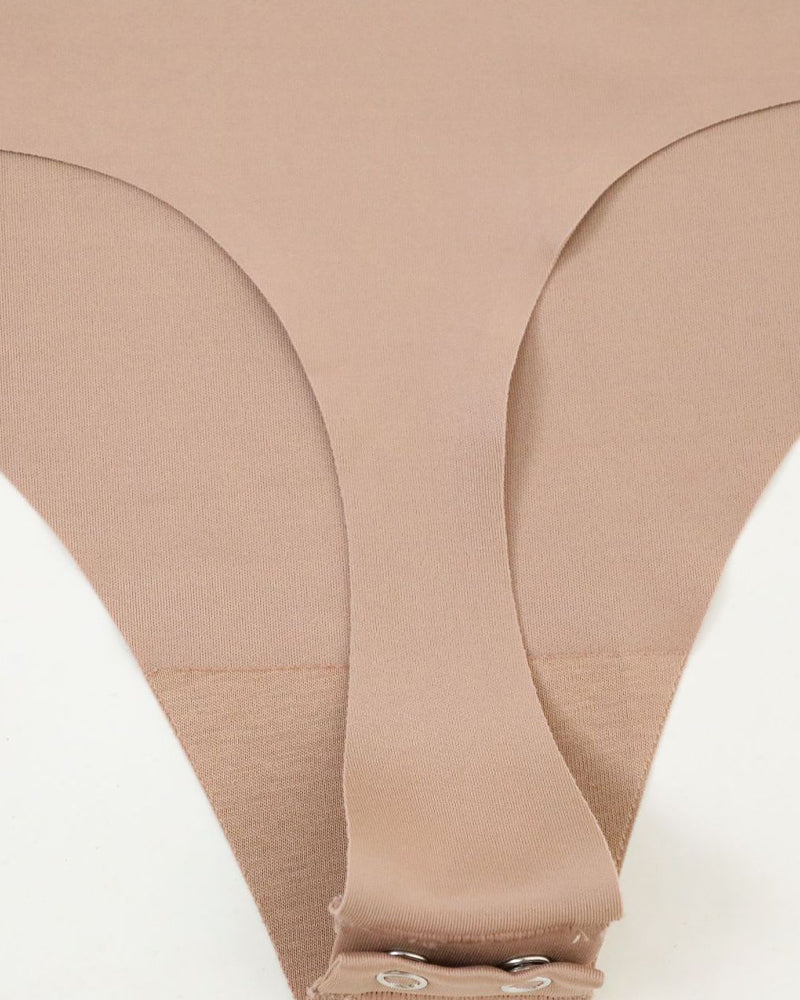 Body sin costuras de control abdominal elástico con escote en V profundo y tirantes ajustables