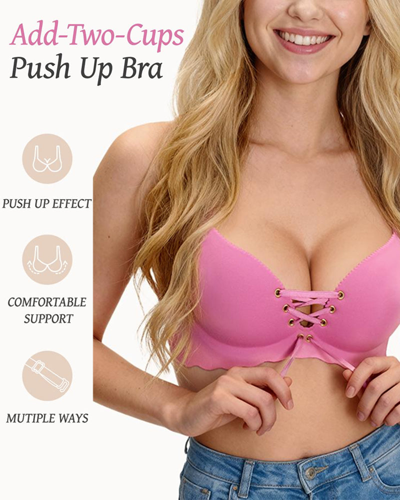 Sujetador sin alambres con tirantes desmontables y diseño push-up ajustable para mayor comodidad