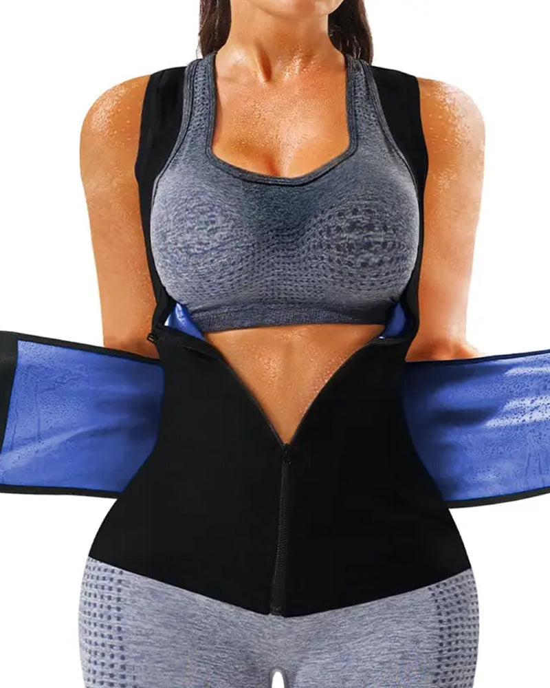 Chaleco Sauna Ajustable para Entrenamiento de Cintura - Induce Sudoración para Mujeres