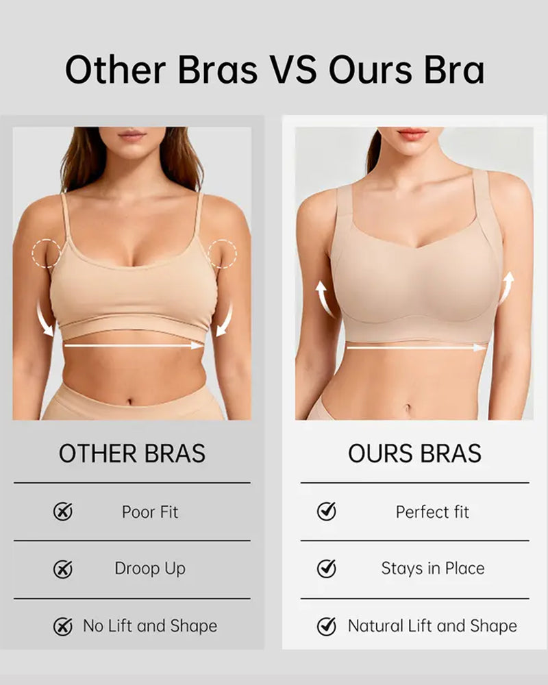 Sostén de Gel para Mujer Sin Aros, Sin Costuras, Doble Capa, Tirantes Elevadores y Copas Completas con Efecto Push-up