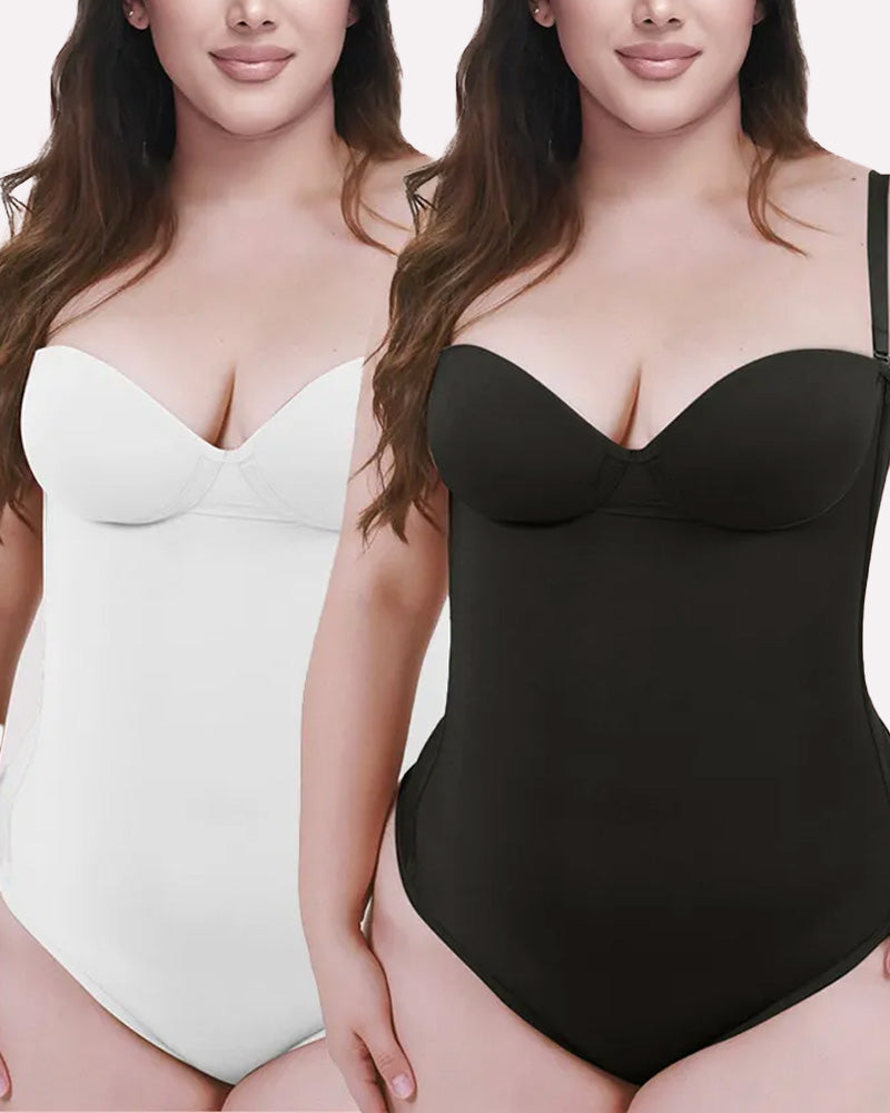 Body Sin Costuras con Cuerdas en la Espalda y Tanga