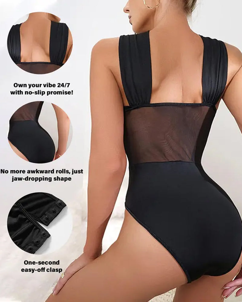 Sexy Body de Malla con Tiras Cruzadas