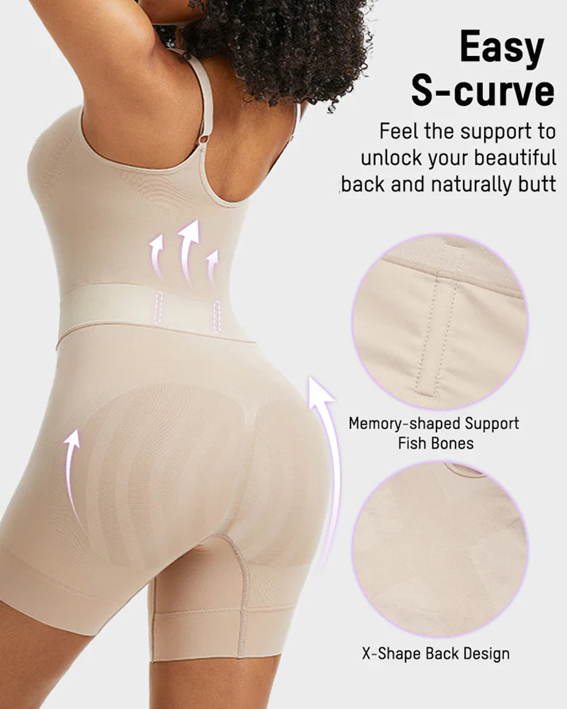 Body elástico sin costuras para control de abdomen femenino, fácil de usar