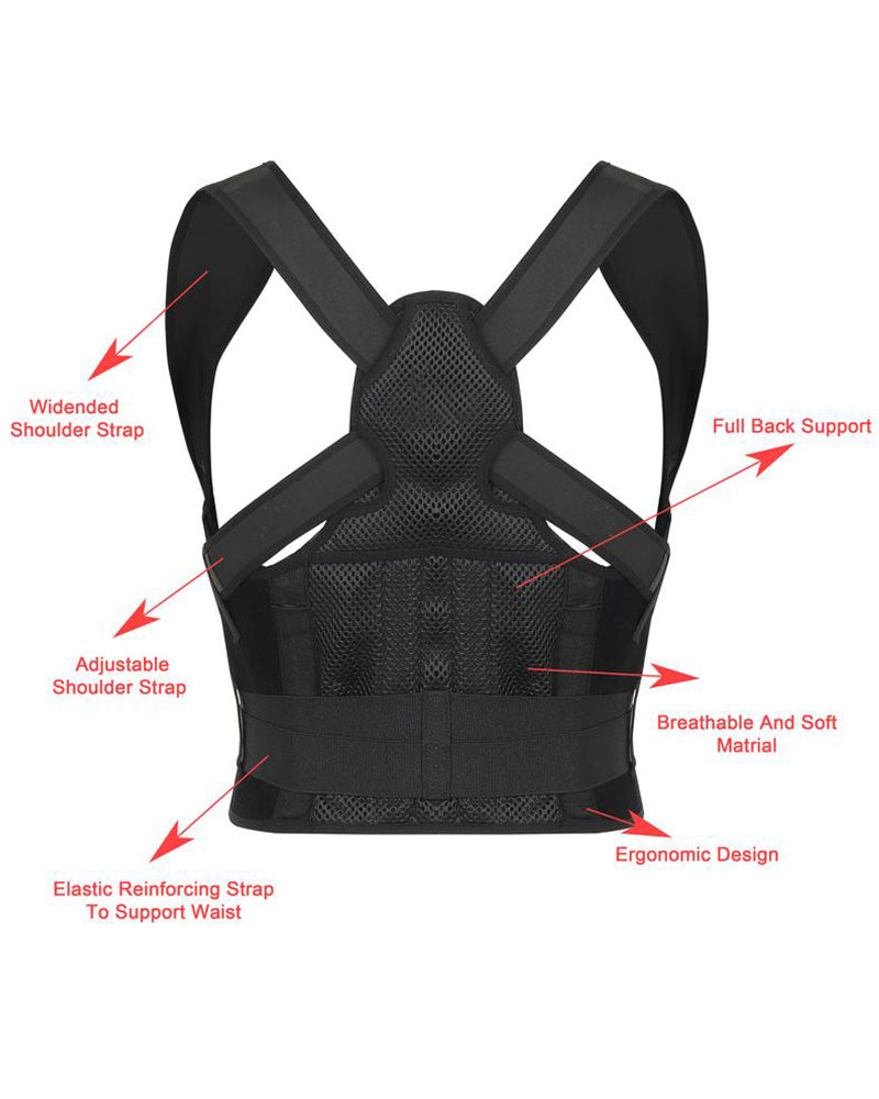 Corrector de Postura Invisible con Soporte de Malla Transpirable para Adultos - Diseño de Espalda Abierta