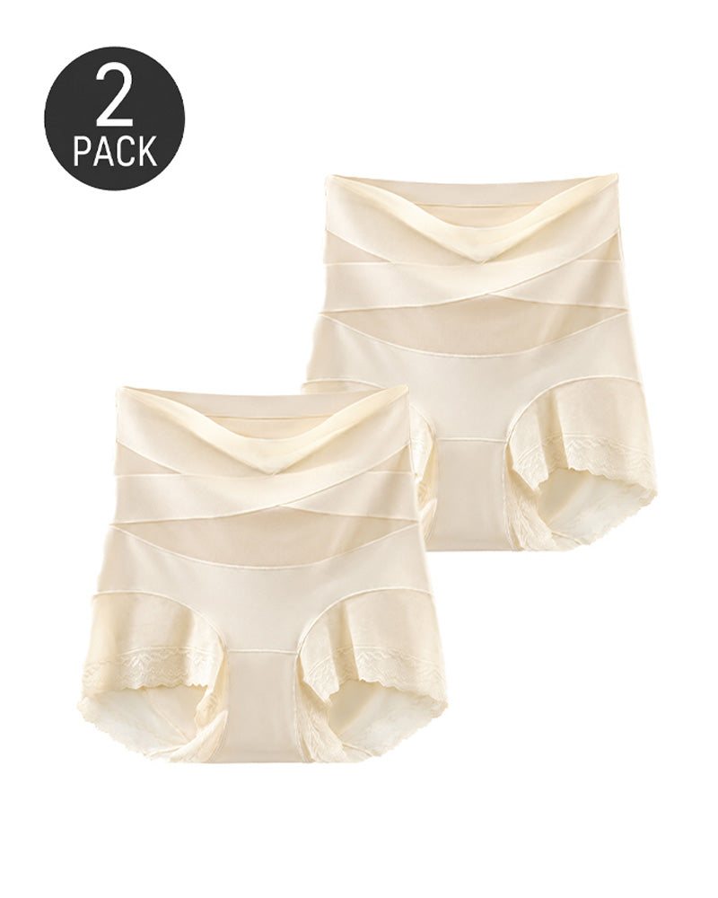 Set de 2 Boxer Briefs de Cintura Alta con Control Abdomen, Sin Costuras y Paneles de Malla Transparente