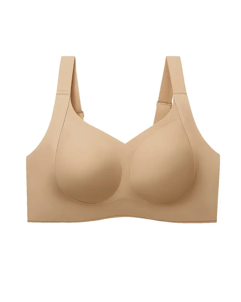 Sostén de Gel para Mujer Sin Aros, Sin Costuras, Doble Capa, Tirantes Elevadores y Copas Completas con Efecto Push-up