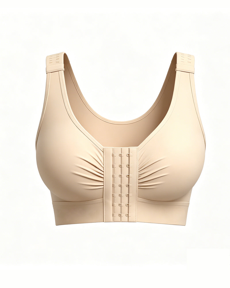 Top moldeador sin alambres con cierre frontal y tirantes ajustables para mujer