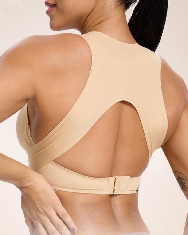 Top Deportivo Corrector de Espalda con Relleno Sin Costuras para Mujer