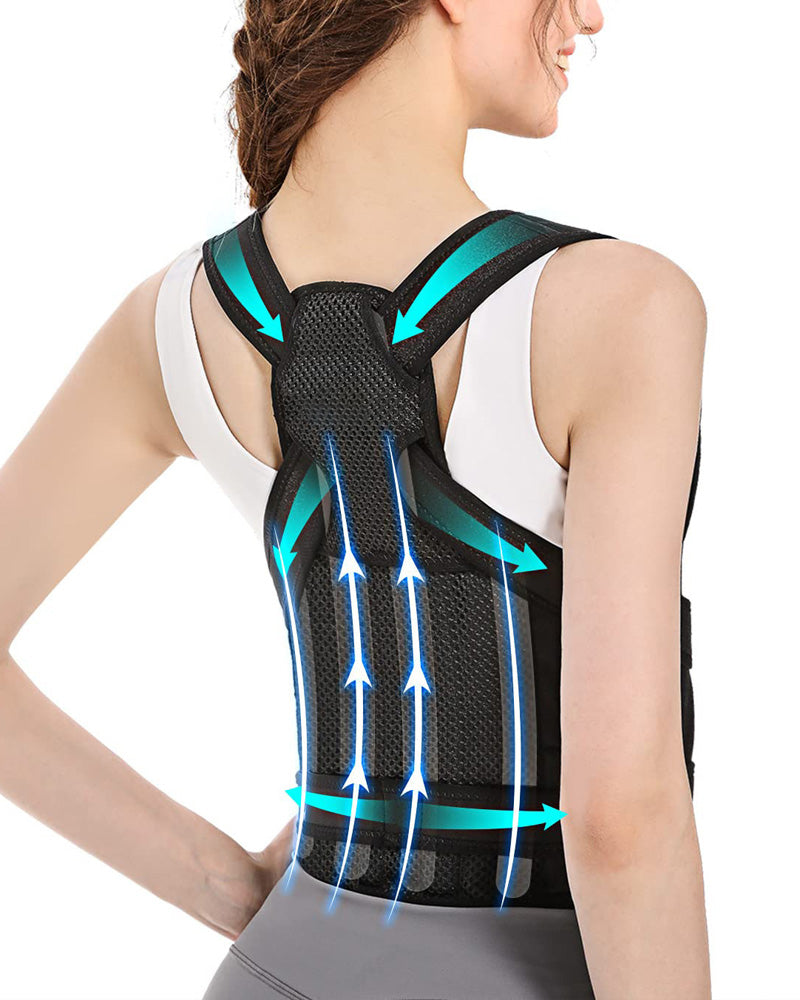 Corrector de Postura Invisible con Soporte de Malla Transpirable para Adultos - Diseño de Espalda Abierta