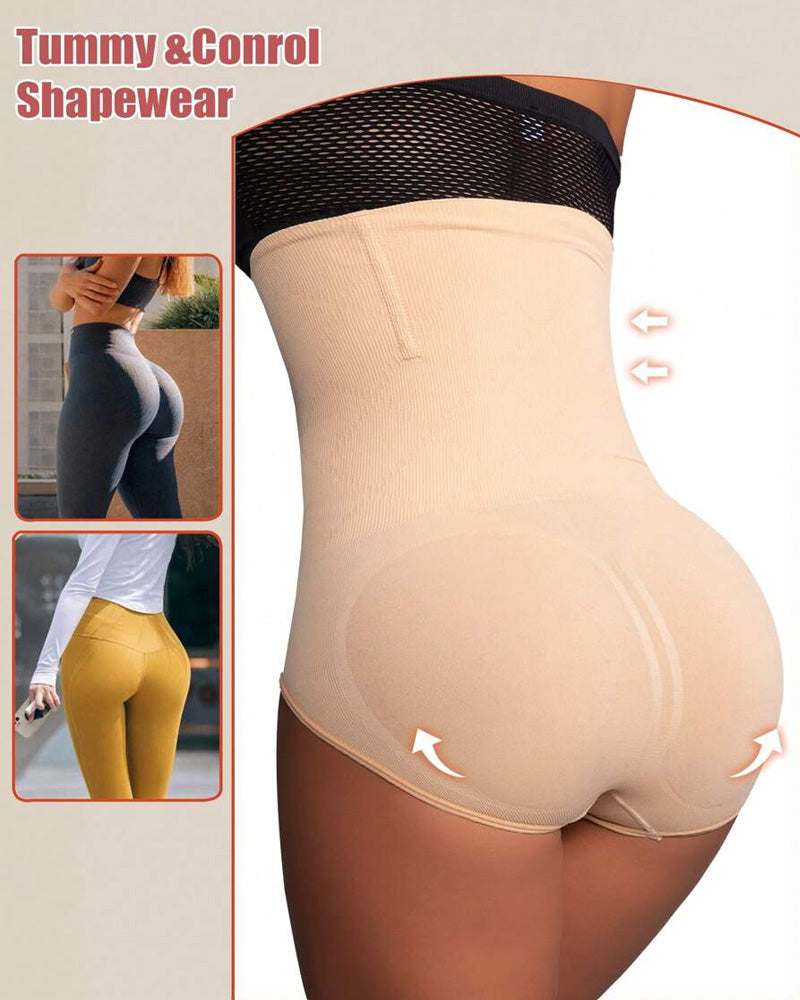 Panties Sin Costuras de Cintura Alta para Mujeres - Moldeo de Abdomen y Realce de Caderas