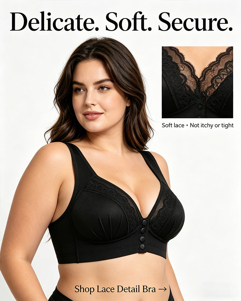Sostén de encaje jacquard con cierre frontal femenino