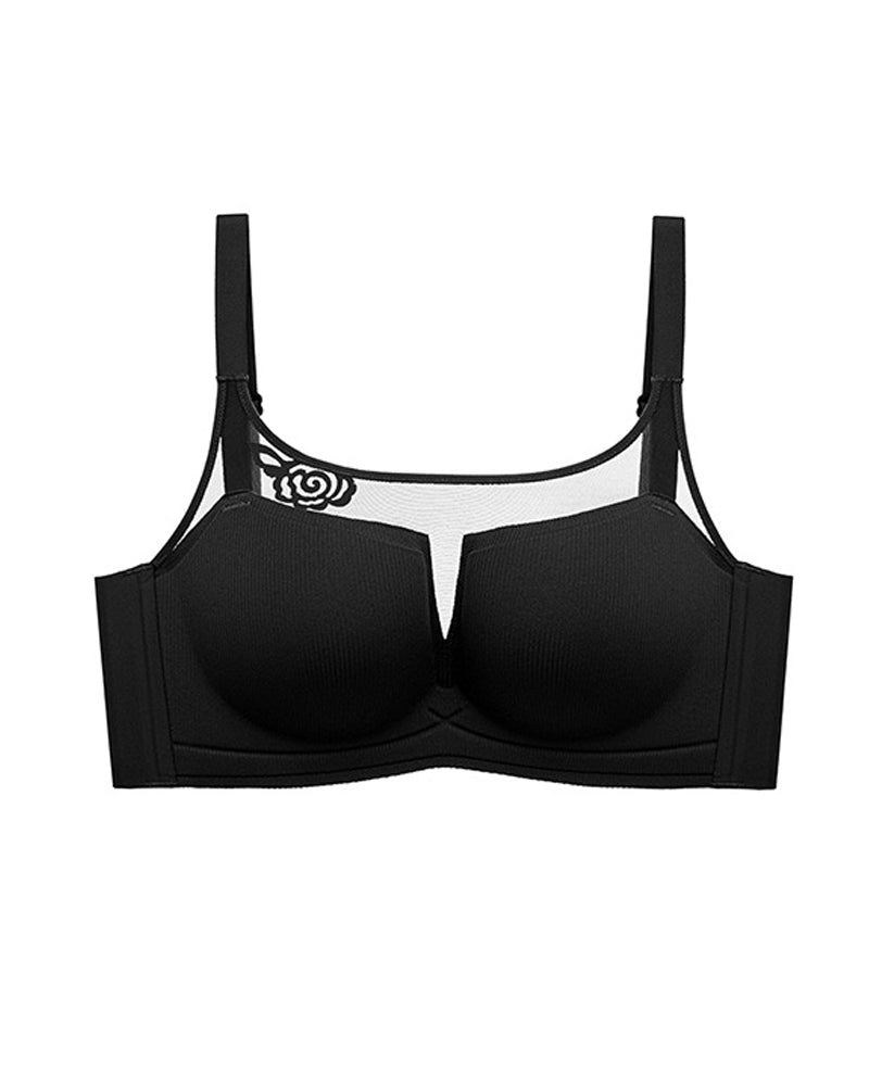 Sujetador push-up sin costuras, anti-caída, sin aros y con malla transparente